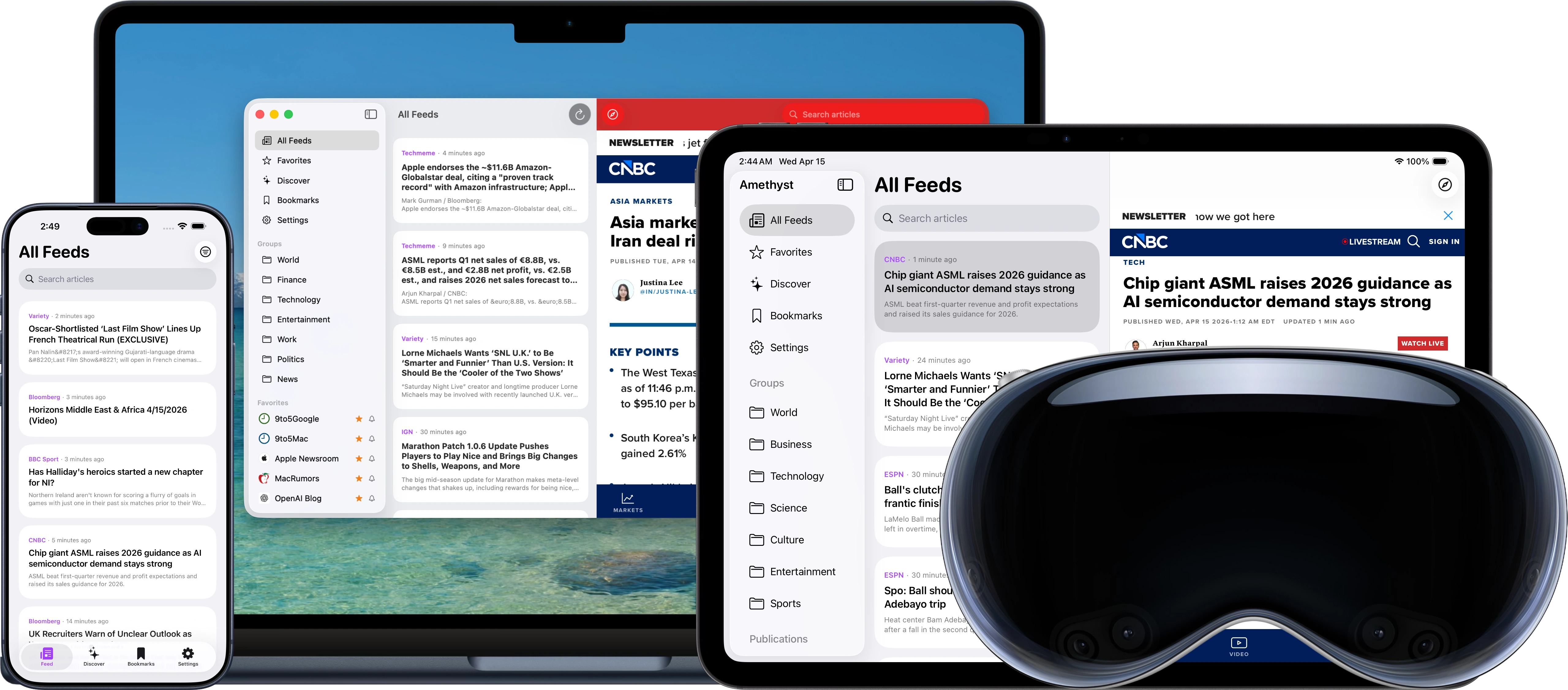 Amethyst on various Apple devices